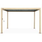 Sweeek - pergola bioclimatique coloris bois clair ? triomphe ? 3x4m. aluminium.  lames orientables