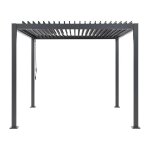 Pergola bioclimatique gaya - structure en aluminium et en acier - 290x290xh240 cm - gris