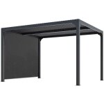 Habrita - pergola bioclimatique foresta per 3630 r bi aluminium 10, 80m2 avec rideau manuel coloris gris ...