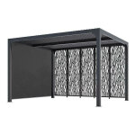 Habrita - pergola bioclimatique foresta per36m30r bi alu 10, 80m2 gris avec panneaux moucharabieh pour ...