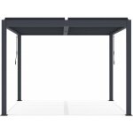 Pergola bioclimatique avec led en aluminium  windsor premium  3 x 3 - gris