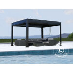 Dancover ? pergola bioclimatique 3x4m en aluminium noir ? toit � lattes mobiles ? r�sistance neige 100 ...