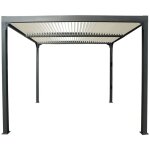 Habrita - pergola bioclimatique / surf. 10, 80 m2 / toit lames ovales coloris �cru - alu