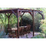 Wmu - pergola bois 15m - 3 x 5 autoporte - origine fr - pergola avec la visserie acier zingu et pieds ...