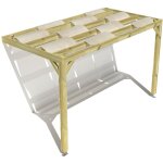 Pergola bois ? 4m x 2m ? adoss�e ? sens largeur ? voilage semi - transparent inclus ? livraison comprise ...