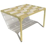 Pergola bois ? 4m x 3m ? adoss�e ? sens largeur ? voilage semi - transparent inclus ? livraison comprise ...