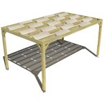 Pergola bois ? 5m x 3m ? ind�pendante ? sens largeur ? voilage semi - transparent inclus ? livraison ...