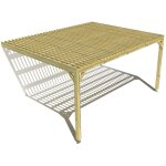 Pergola bois ? 5m x 4m ? adoss�e ? sens largeur ? lattage bois ? livraison comprise