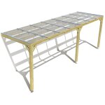 Pergola bois ? 7m x 2m ? adoss�e ? sens largeur ? couverture �tanche transparente incluse ? livraison ...