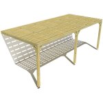 Pergola bois ? 7m x 3m ? adoss�e ? sens profondeur ? platelage bois ? livraison comprise