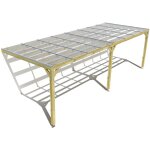 Pergola bois ? 8m x 3m ? adoss�e ? sens largeur ? couverture �tanche transparente incluse ? livraison ...