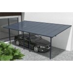 Cazeboo - toit terrasse / carport 18m² kleo 6x3m aluminium gris Cazeboo - toit terrasse / carport 18m² kleo 6x3m aluminium gris