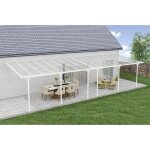 Cazeboo - toit terrasse / carport 30m� kleo 10x3m aluminium blanc