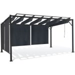 Idmarket - pergola dition luxe lames orientables 3x3 m et 4 stores gris anthracite