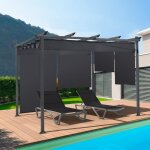 Pergola �dition sp�ciale idmarket - toit r�tractable 3x4 m - 4 stores - gris anthracite