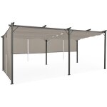 Pergola �dition sp�ciale toit r�tractable 3x6 m et 6 stores taupe