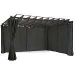 Pergola �dition suprem lames orientables 3x4 m et 4 rideaux gris anthracite