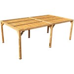 Habrita - pergola thermauvent - bois thermochauff� - ventelles mobiles sur le toit - 3, 41 x 6, 14 m