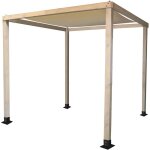 Chillvert - pergola de jardin en bois trait pour extrieur corinto auvent 4 poteaux 255x255x225 cm blanc ...