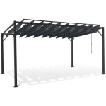 Pergola lames orientables 3x4 m gris anthracite