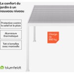 Pergola luminahaven 3x4 m, structure en aluminium r�sistante, lamelles en acier galvanis�, salon de jardin ...