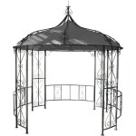 Pergola pavillon arche de jardin rond tonnelle chapiteau tente de rception cadre en acier robuste  ...