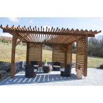 Jardinatoire - pergola persienne avec pare - vents modulables 16m2 bioclimatique