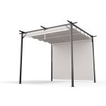 Pergola : solide pavillon de jardin 3x3 m, �tanche & r�sistant � l'hiver, avec stores, cadre en acier ...