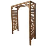 Cerland - pergola teinte brun en bois lign z