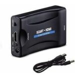 Pritel vers hdmi adaptateur, 1080p hd convertisseur scart vers hdmi compatible pour ntsc pal pour sky ...