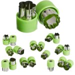 Petits emporte - pices, lot 20, pour lgumes, fruits, biscuits, avec poigne, acier inoxydable, vert ...
