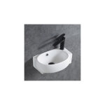 Petit lave - mains en cramique sanitaire kw198 - 42 x 28 x 15 cm - blanc brillant sans bonde pop - up ...