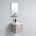 Petit meuble de salle de bain - mdf - chne gris - 44x36 cm - daily