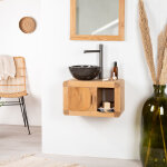 Wanda collection - petit meuble de salle de bain suspendu 50 cm en teck massif rétro Wanda collection - petit meuble de salle de bain suspendu 50 cm en teck massif rétro
