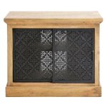 Petit meuble sous vasque en bois de manguier sahara