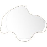 Beliani - petit miroir mural moderne et minimaliste en métal doré 77 x 59 cm forme irrégulière cadre ... Beliani - petit miroir mural moderne et minimaliste en métal doré 77 x 59 cm forme irrégulière cadre ...