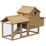 Petit poulailler cottage cage  poules sur pied dim. 151l x 54l x 87h cm multi - quipement bois massif ...