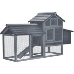 Petit poulailler cottage cage  poules sur pied dim. 151l x 54l x 87h cm multi - quipement bois massif ...