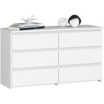 Akord - petite petite commode cl100 blanche 100 cm 6 tiroirs faade blanche 100x35x57 cm