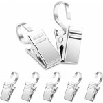 50 pices pince attache rideau acier inoxydable petits clips de rideau avec crochets anneaux  pince ...
