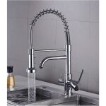 Robinet de cuisine 3 voies en laiton mitigeur cuisine avec douchette extractible pivotant � 360� r�glable ...