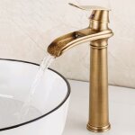 Robinet de salle de bain cascade haute robinet lavabo rtro mitigeur monocommande lavabo eau chaude et ...