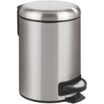 Poubelle wenko leman 3l inox bross  pdale anti - empreintes silencieuse design easy close pour salle ...