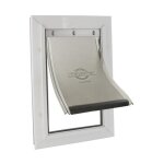 Porte staywell en aluminium blanc ? pour chat ou chien jusqu'� 100 kg ? syst�me de verrouillage ? �tanch�it� ...