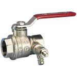 Vanne � boisseau sph�rique plein d�bit f x f avec robinet de vidange pettinaroli 51cs 1 / 2' - rouge