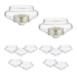 Photophore, lot de 12, porte - bougie en verre, h x d : 4, 5 x 8 cm, contenant flottant, transparent ... Photophore, lot de 12, porte - bougie en verre, h x d : 4, 5 x 8 cm, contenant flottant, transparent ...
