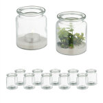 Relaxdays photophores, lot de 12, en verre, ext�rieur & int�rieur, h x d : 9, 5 x 8 cm, porte - bougies ...