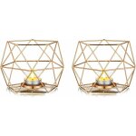 Photophores bougeoirs dor�s - lot de 2 bougeoirs g�om�triques en forme de b�ton centre de table de salle ...