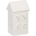 Photophore en forme de maison, pour 1 bougie chauffe - plat, h x l x p : 12 x 6 x 5, 5 cm, blanc - relaxdays ...