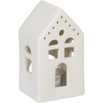 Photophore en forme de maison, pour 1 bougie chauffe - plat, h x l x p : 12 x 6, 5 x 6 cm, blanc - relaxdays ...